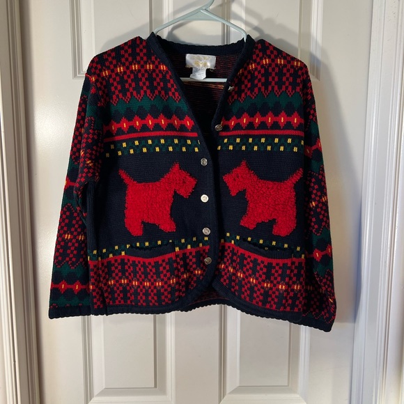 Tally Ho Sweaters - Vintage Fair Isle Scottie Dog Sweater
